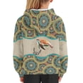 thumbnail image 6 of Xoenoiee Boys Hoodies Hooded Sweater Long Sleeve Sweatshirt Pullover Hoodies Fall Winter Tops Activewear Sportwear for Kids Hiking Running Traveling, Boho Mandala Sea Turtle Pattern, L, 6 of 7