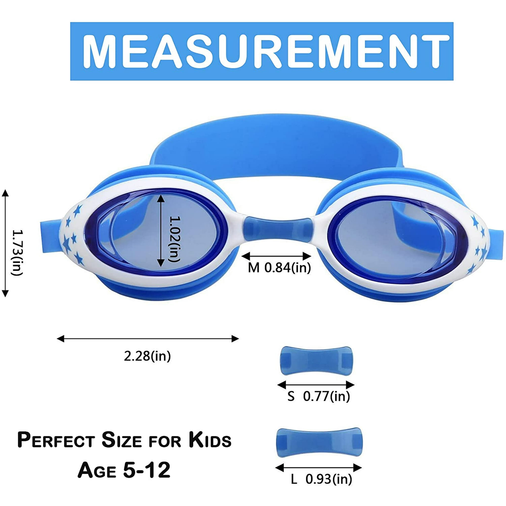 Lunettes de Natation pour Enfants, Protection UV Anti-Buée Sans