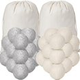 thumbnail image 1 of HAYAN56 Pieces Wool Dryer Balls Set 54 Reusable Wool Balls with 2 Muslin Bags Wool Laundry Balls Fabric Softener Ball Anti Wrinkle Anti Static Saving Energy and Time, 1 of 1