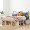 thumbnail image 2 of Bowery Hill Laminated Particleboard Winter Oak Platform Bed Rectangular Storage 56"W x 76.75"D Unassembled, 2 of 11