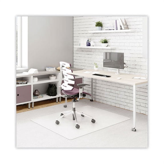 Duramat Moderate Use Chair Mat, Low Pile Carpet, Flat, 45 X 53, Rectangle, Clear | Bundle of 2 Each
