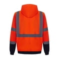 thumbnail image 2 of 3C Products ANSI/ISEA 107-2015 Class 3 Ultra Soft Fleece Safety Orange Hoodie Jacket with Front Zipper Closure & Black Bottom - SAJ6800-5XL, 2 of 5