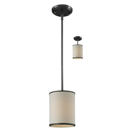 6 Cameo 1 Light - Z-Lite Cameo 1 Light Convertible Pendant in Creme and Bronze