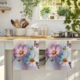thumbnail image 4 of Pink Blue Floral Kitchen Towels Set of 2, Butterflies Retro Oil Painting Absorbent Dish Towels for Kitchen, Microfiber Hand Towel, Quick Drying Tea Towel for Cleaning Decorative Dishcloths, 4 of 7
