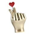 thumbnail image 4 of Modern Heart Finger Gesture Statue Love Hand Sculpture Figurine Art Work Crafts for Desktop Table Centerpiece Living Room Decor Ornament Aureate, 4 of 8