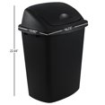 thumbnail image 2 of Bringer 10 Gallon Tall Kitchen Trash Can, Set of 4 Black Plastic Garbage Can with Swing Lid, 2 of 13