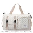 thumbnail image 4 of 2025 Spacious Lattice Travel Shoulder Bag - Durable Nylon, Portable Sports Gym Bag, Suitable for Short Trips, Available In Grey, Pink, Purple, Black, 4 of 5