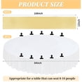 thumbnail image 4 of 6 Pack Satin Table Runner Gold 12x108 Inch and 6 Pcs Premium Plastic Round Tablecloths 84 inch White Disposable White Tablecloths | Plastic Table Cover for Party Thanksgiving Wedding Anniversary, 4 of 14
