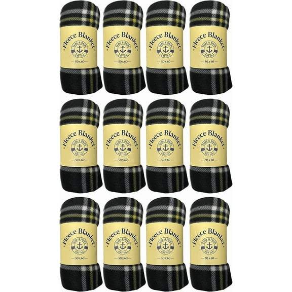 Yacht & Smith Soft Fleece Blankets 50 X 60, Lightweight, Cozy Warm Throws Dark Colorful Blanket Sofa Travel Outdoor, Wholesale