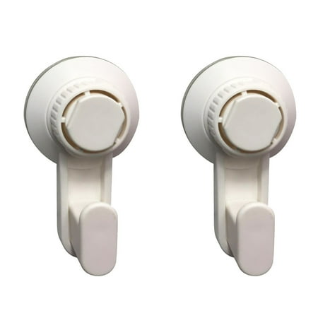 

2PCS Suction Cup Hooks Strong Locking Wreath Suction Hangers Seamless Removable Vacuum Sucker Wall Hooks for Bathroom Kitchen (White)