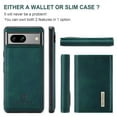thumbnail image 6 of 2 in 1 Wallet Case for Google Pixel 7a, Retro PU Leather Cell Phone Back Cover Magnetic Detachable with Wallet Credit Card Cash Holder Kickstand for Google Pixel 7a, Green, 6 of 11