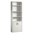thumbnail image 2 of Mainstays Traditional 5 Shelf Bookcase with Doors, Soft White Finish, 2 of 11