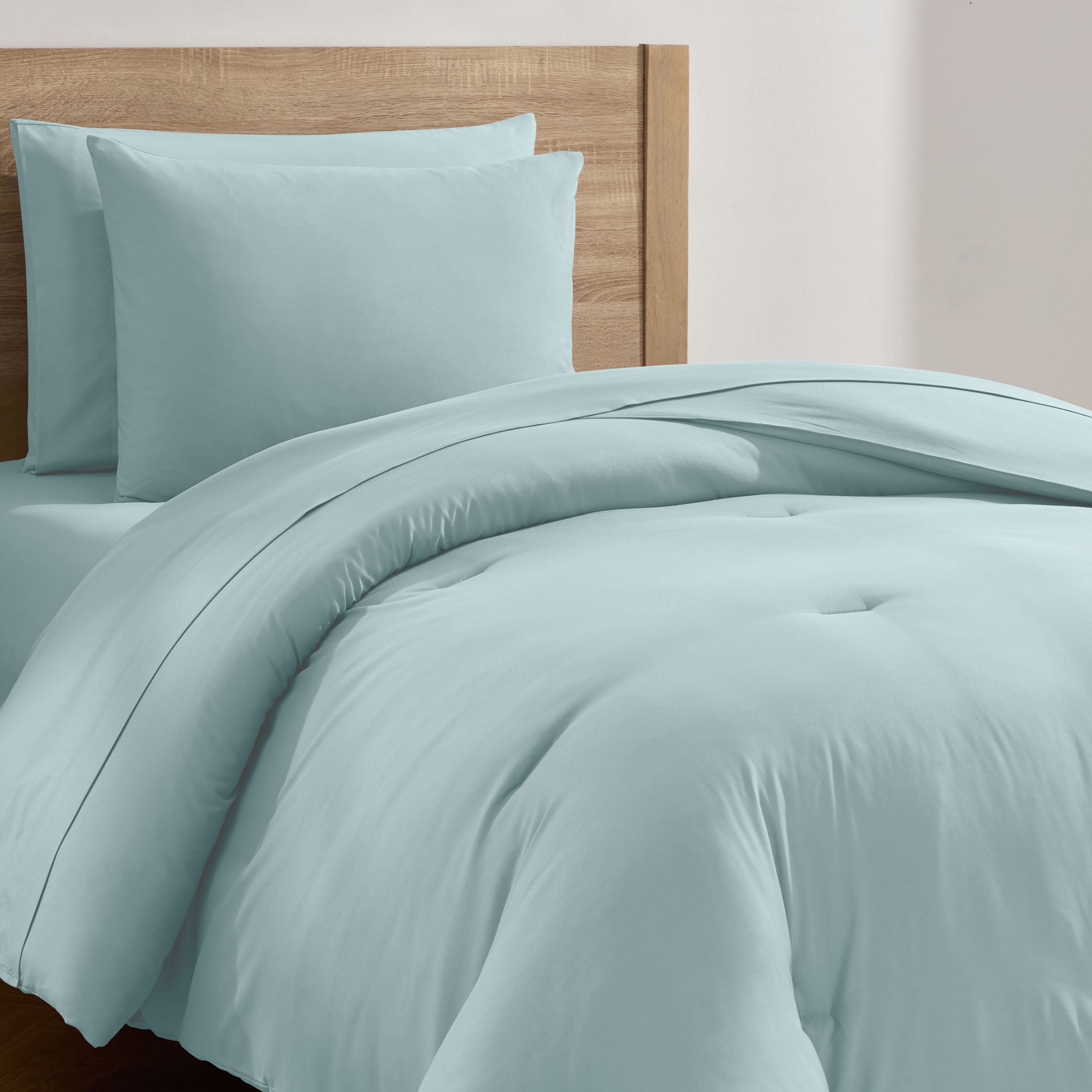 LammaLoe Twin Comforter Sets, 5 Piece Bed in a Bag, Ultra Soft Bedding Comforter Set with Sheets, All Season Bed Set, Light Baby Blue