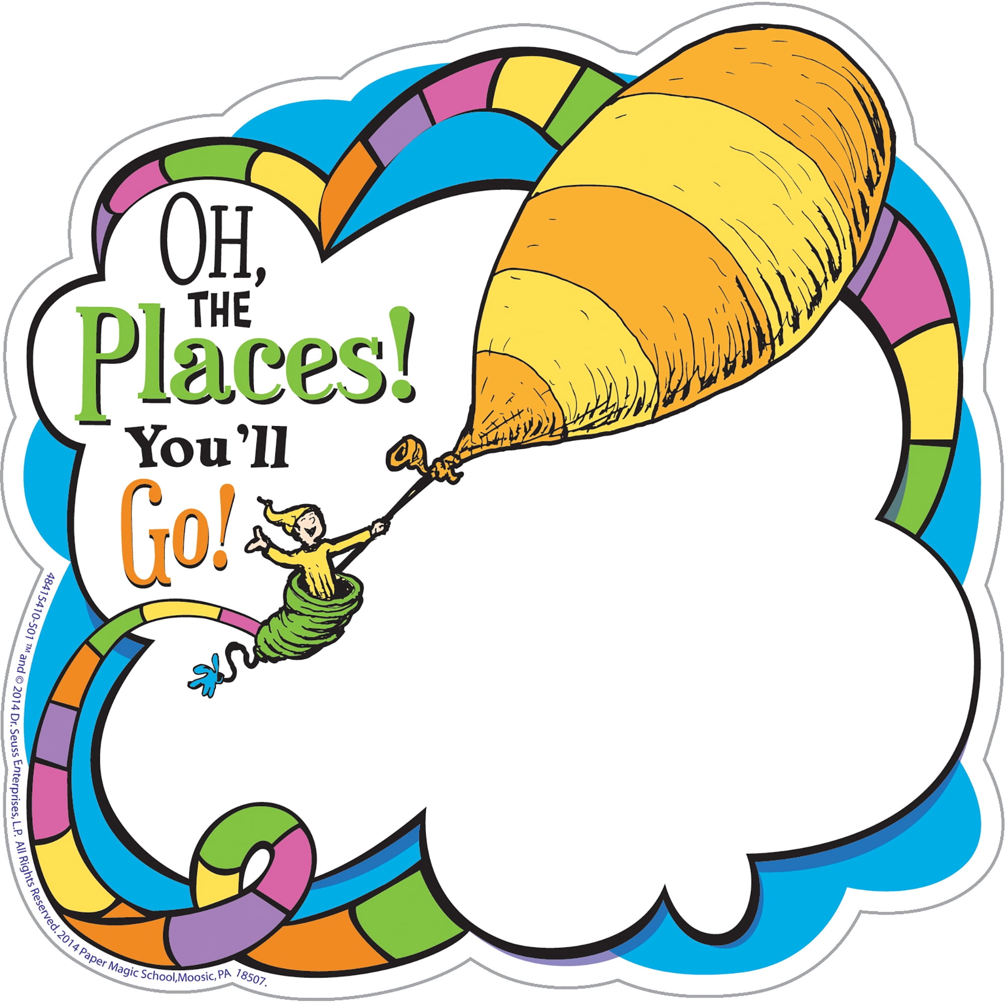 Eureka Dr. Seuss Oh The Places Paper Cut Outs, 108 Pieces