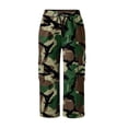 thumbnail image 6 of YOIAVAIOY Capri Pants for Women Casual Tropical Floral Print Cropped Pants Elastic High Waist Drawstring Summer Beach Capris Army Green S, 6 of 7