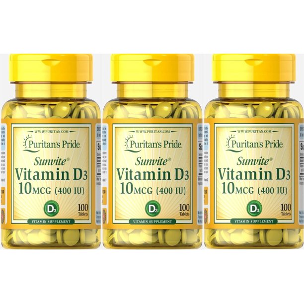 Puritan's Pride Vitamin D3 400 IU 2 Pack
