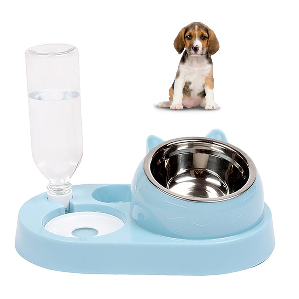 double puppy Bowls Water and Food Bowl Set with Moveable Stainless Bowl Automatic Water Dispenser Bottle Pet Feeder for Small dogs