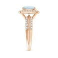 thumbnail image 3 of ANGARA Natural Twisted Rope Cushion 1.95 ct Aquamarine Halo Ring in 14K Rose Gold for Women (Size-8mm) | March Birthstone, Birthday, Anniversary, Jewelry Gift for Women | Natural Aquamarine Ring, 3 of 9