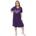 thumbnail image 5 of FEREMO 3 Pack Nightgowns for Women Plus Size V Neck Printed Sleepwear Loose Comfy Night Gown, 5 of 6