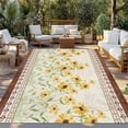 thumbnail image 2 of Spring Floral Outdoor Rug for Patio/Deck/Porch, Non-Slip Large Area Rug 5 x 7 Ft, Vintage Pastoral Flowers Retro Art Indoor Outdoor Rugs Washable Area Rugs, Reversible Camping Rug Carpet Runner, 2 of 8