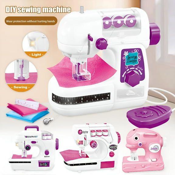 BESTSKY Kids Sewing Machine Toy Toddler Mini Sewing Machine with Pre-Threaded Box,for Kids,Girl,Household,Travel 1Set