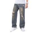 thumbnail image 5 of TIREOW Teen Boys Trendy Y2K Ripped Jeans Straight Wide Leg Denim Pants Fashionable Casual Loose Fit Daily Streetwear Denim Trousers, 5 of 9