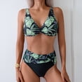 thumbnail image 1 of Traje de baño de 2 piezas para mujer, trajes de baño para mujer, bikini de dos piezas con espalda descubierta y vendaje, conjunto de ropa de playa para mujer, 1 of 5