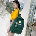 thumbnail image 4 of Mochila escolar de lona con margaritas para mujer, Bolsa Escolar para adolescentes, niñas, estudiantes, libros universitarios, 4 unidades por juego, 4 of 4