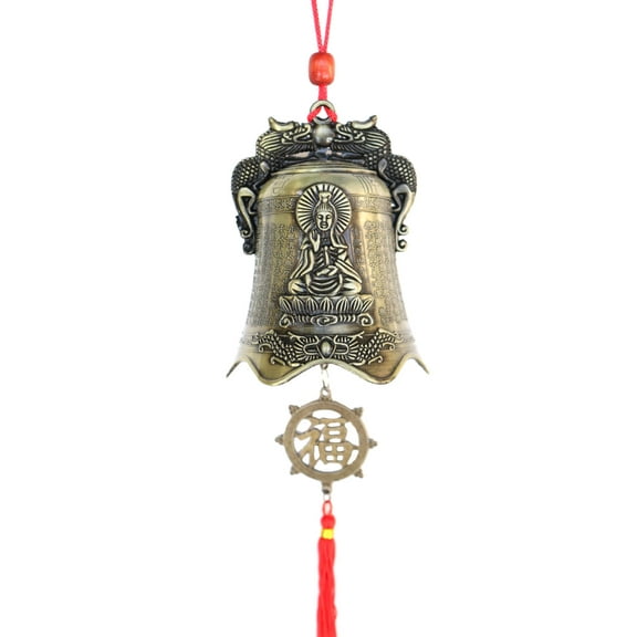 Feng Shui Bells with Kuan Yin Picture and Buddha Character
