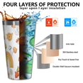 thumbnail image 3 of 16oz Tumblers Red Mushroom Rainbow White Pattern Stainless Steel Vacuum Insulated Double Wall Travel Tumbler Cups Mug with Lid and Straw,Cleaning Brush for Coffee,Tea, 3 of 4