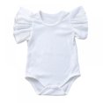 thumbnail image 1 of Summer Newborn Baby Girls Ruffles Romper Short Sleeve Jumpsuit Knitted Romper Summer Outfits, 1 of 7