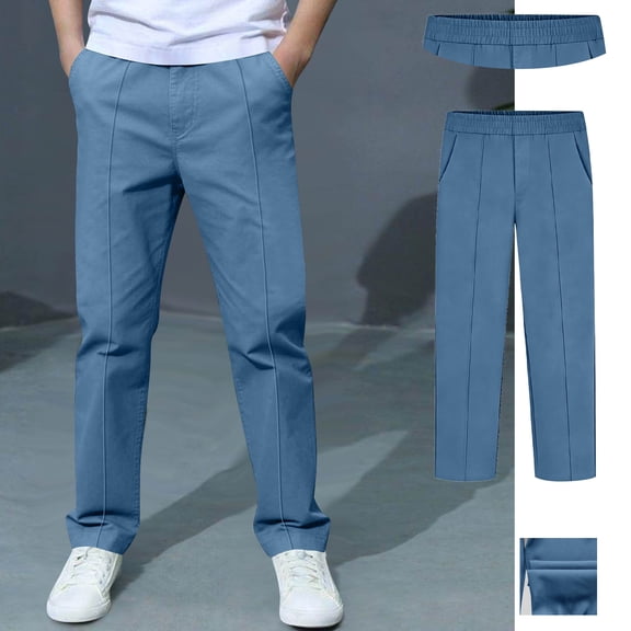 Kids School Uniform Pants For Boys Fit Stretch Pants With Pockets Straight Pants Boys Blue Uniform Pants Back To School Outfits For Boys Kids Tween Boy Clothing 8-9 Years