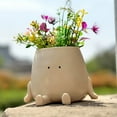 thumbnail image 5 of Piwvid Cute Face Planter Pot with Drainage Hole Funny Resin Head Planters for Indoor Outdoor Plants Unique Guitar Succulent Pots for String of Pearls Plant Live Gift IdeaI for Mother, 5 of 9