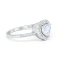thumbnail image 6 of Halo Dazzling Heart Promise Ring Round CZ 925 Sterling Silver Size 10, 6 of 7