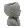 thumbnail image 3 of Benjara BM238186 12 x 9 x 9 in. Closed Eye Child Resin Planter with Round Opening, Gray, 3 of 3