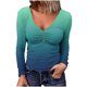 thumbnail image 1 of Tops Para Mujer Camisas de Manga Larga Otoño Moda Casual Estampado Con Cuello en V Camiseta Top Blusa Jersey Odeerbi ODB150760, 1 of 6
