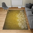 thumbnail image 2 of Ornamental Turkish Area Rug, Floral Swirls Ivy Image Ombre Details Grunge Backdrop Flower Illustration, Soft Carpet for Living Room Decor with Distressed Look, 2.6' x 5', Pale Coffee, by Ambesonne, 2 of 4