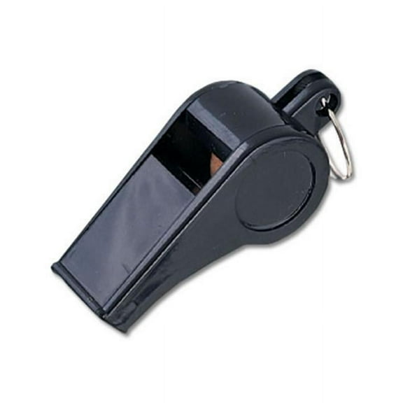 Economy Black Plastic Whistle Pack Dozen