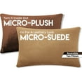 thumbnail image 2 of 12" x 20" Throw Pillow - Saddle Brown: 2 PCS / 4 Sided. Luxurious Premium Down Alternative Fill -Reversible Cover Microsuede/Microplush Fabric. Forever Fluffy, Beautiful & Supportive. Soft & Comfy., 2 of 9
