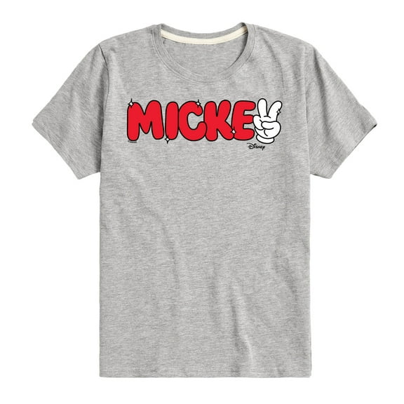 Disney - Mickey Red Hand Peace Sign - Toddler & Youth Short Sleeve Graphic T-Shirt