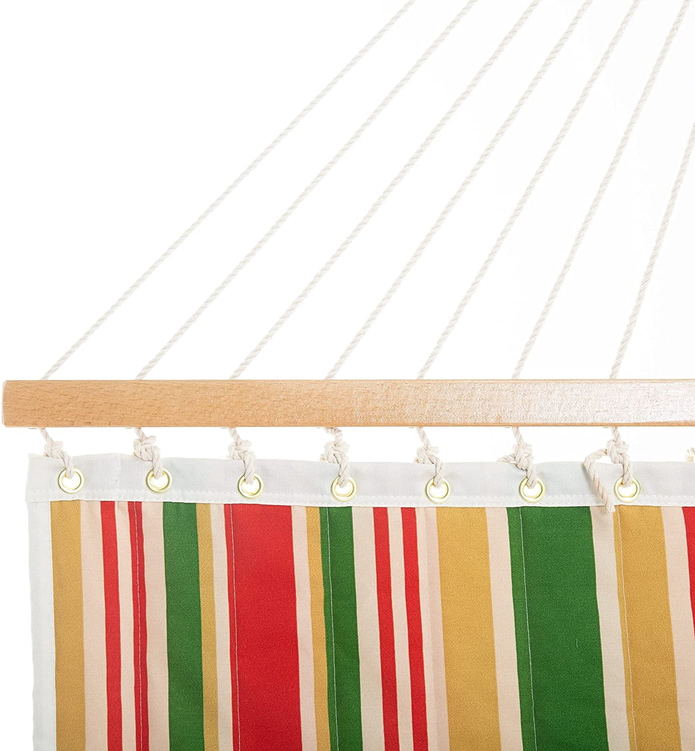 Large Double Quilted Hammock with Detachable Pillow - Garden Trellis Stripe