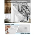 thumbnail image 3 of No Hook Cloth Fabric Shower Curtain with Snap in Liner, Dinosaurs Boy Waterproof Shower Curtains Set with See Through Top Window, Gray Funny Cartoon Forest Animals Bath Curtains Shower 36"x72", 3 of 6