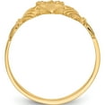 thumbnail image 3 of 14K Yellow Gold Satin And Diamond-Cut Claddagh Ring (Size 6) Made In United States d3816, 3 of 6