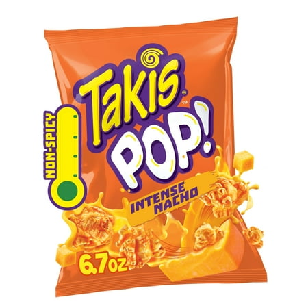 Takis Intense Nacho Pop! 6.7 oz Sharing Size Bag, Cheese Popcorn