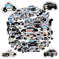 35pcs Vinyl Stickers Police Stationery Stickers Cute DIY Stickers Police Graffiti Decals for Laptops Cars Guitars