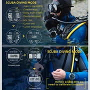 Men Digital Analog Watch Diving Watch Steel Business Wrist Watch Altimeter Compass 100m Waterproof