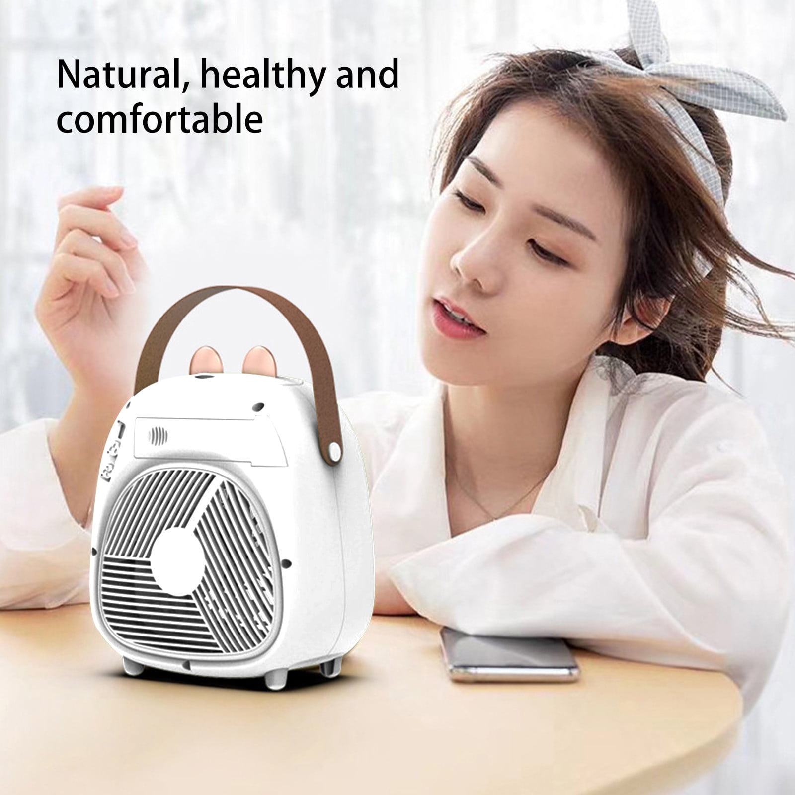 PHIGZNT Portable Air Conditioners, Portable AC Unit Evaporative Air Cooler 180°Auto Rotation, 3 Wind Speeds, 2-4H Timer, Personal Mini Cooling Fan for Home Room Bedroom Office Camping