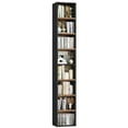 thumbnail image 6 of Homfa 8-Tier Media Tower, CD DVD Media Storage Unit with 4 Adjustable Shelves for Living Room Bedroom, Black+Vintage Oak, 6 of 7