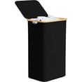 thumbnail image 1 of Cesto de Ropa 110 L con Tapa Asas de Bambú Plegable para Dormitorio Baño Residencia Área de Lavandería, 1 of 6