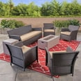 thumbnail image 3 of Noble House St. Lucia Outdoor 4 Seater Chat Set w/ Fire PitGray, 3 of 12